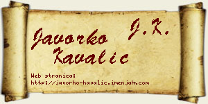 Javorko Kavalić vizit kartica